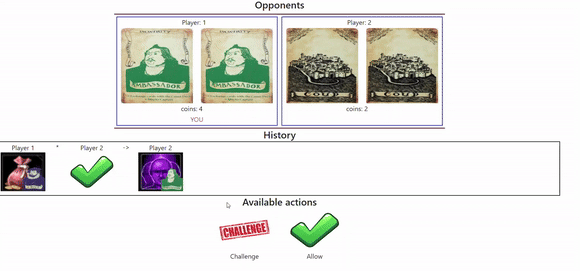 Gif animado que muestra un brillo en las cartas durante el evento de pérdida de influencia.