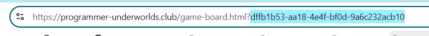 La captura de pantalla muestra la URL con la parte UUID seleccionada de la URL.